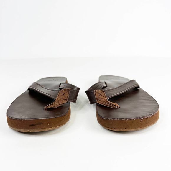 Vineyard Vines mens brown leather sandals flip flops Size 7 - Picture 2 of 7
